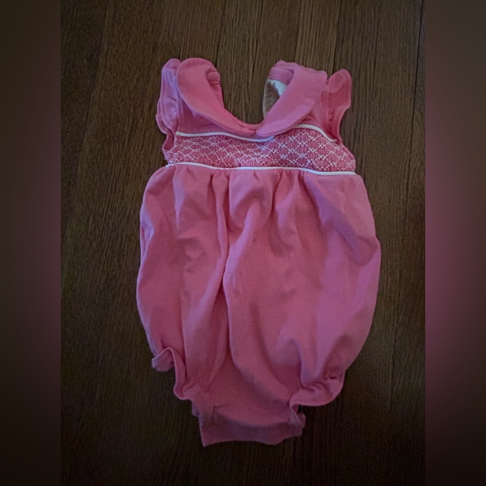 The Beaufort Bonnet Company Pink Ruffled Bodysuit